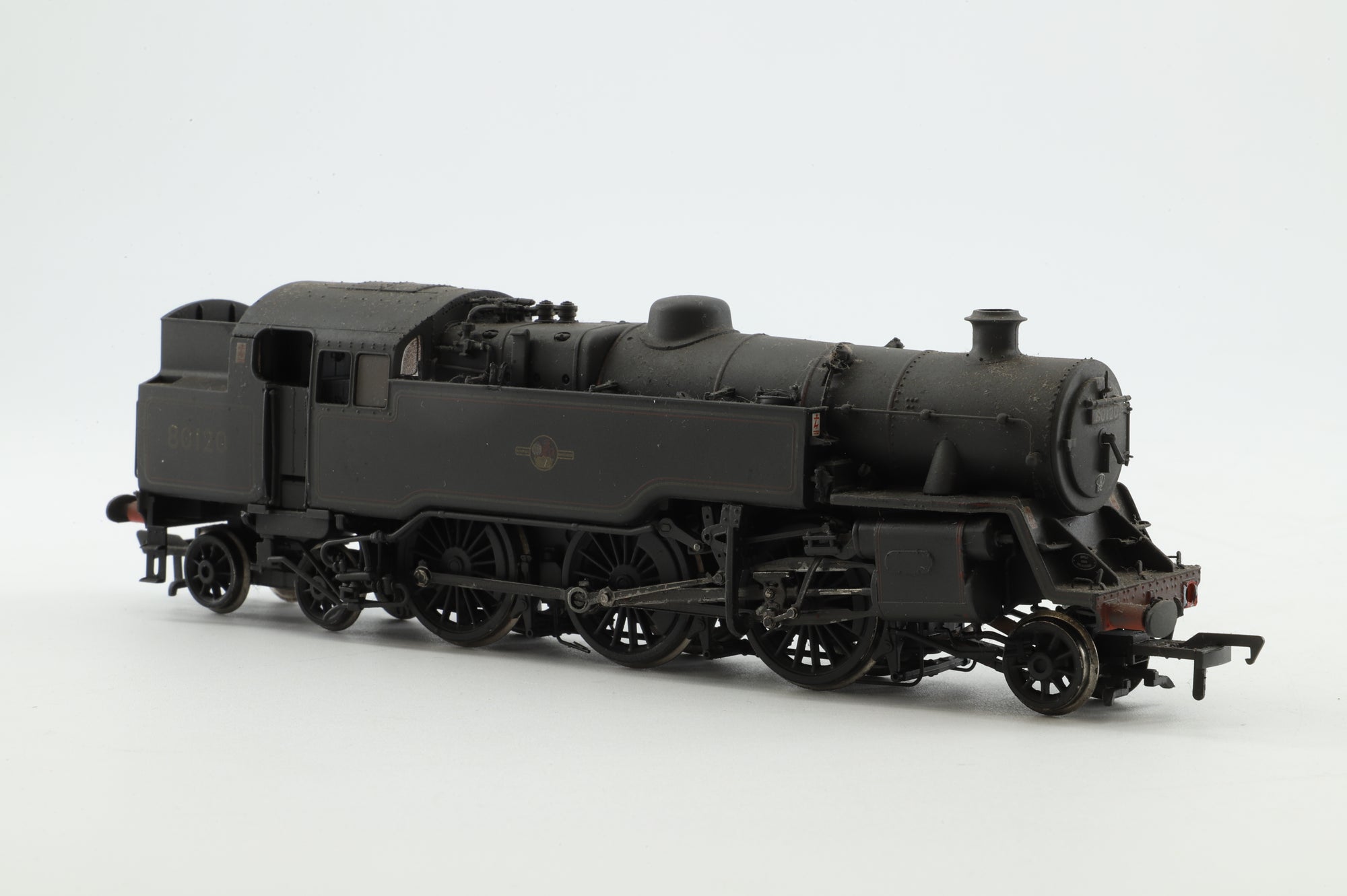 Bachmann OO 32-354A Class 4MT 80120 in Lined BR Black w/ Late Crests - Weathered