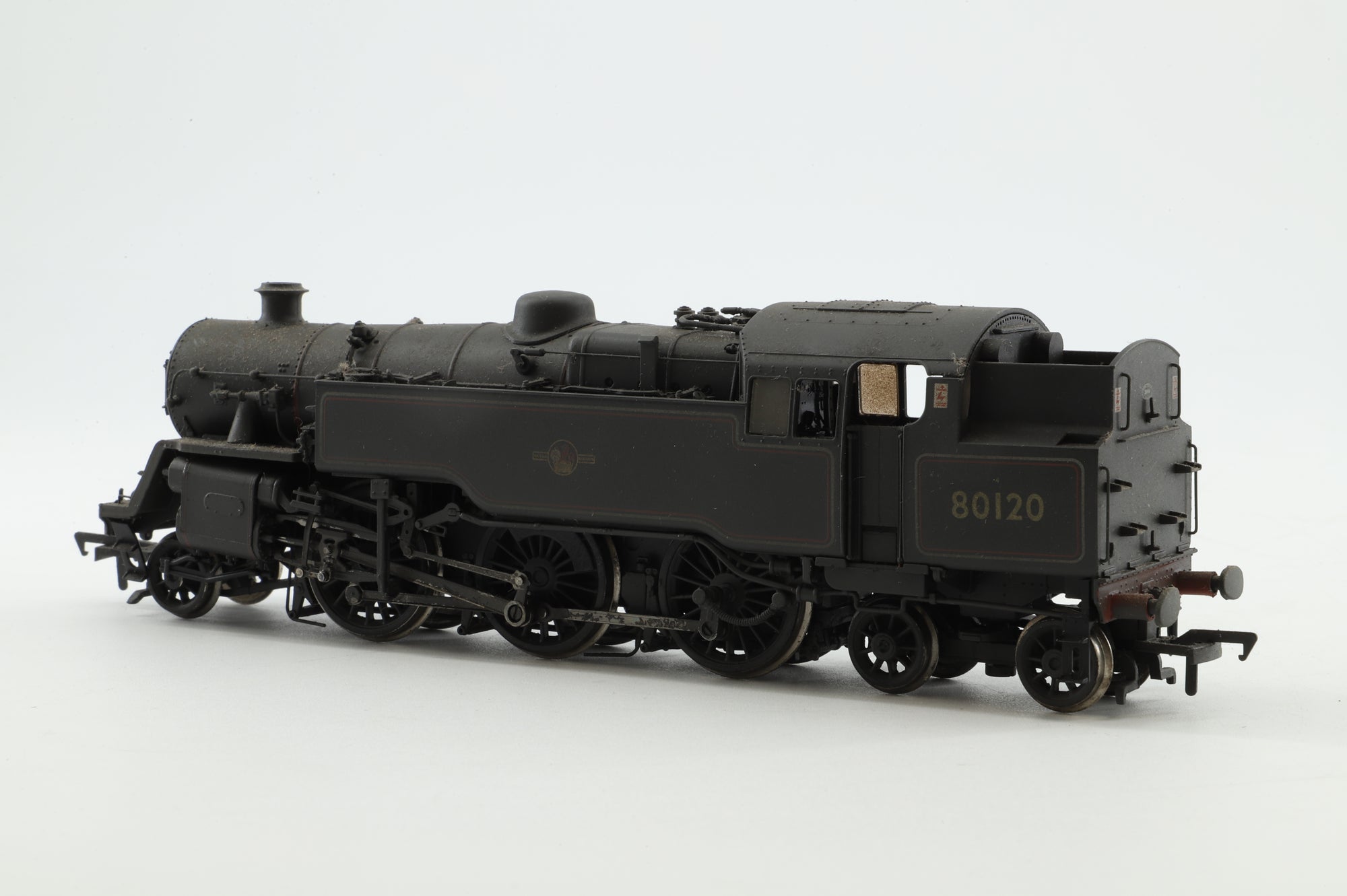 Bachmann OO 32-354A Class 4MT 80120 in Lined BR Black w/ Late Crests - Weathered