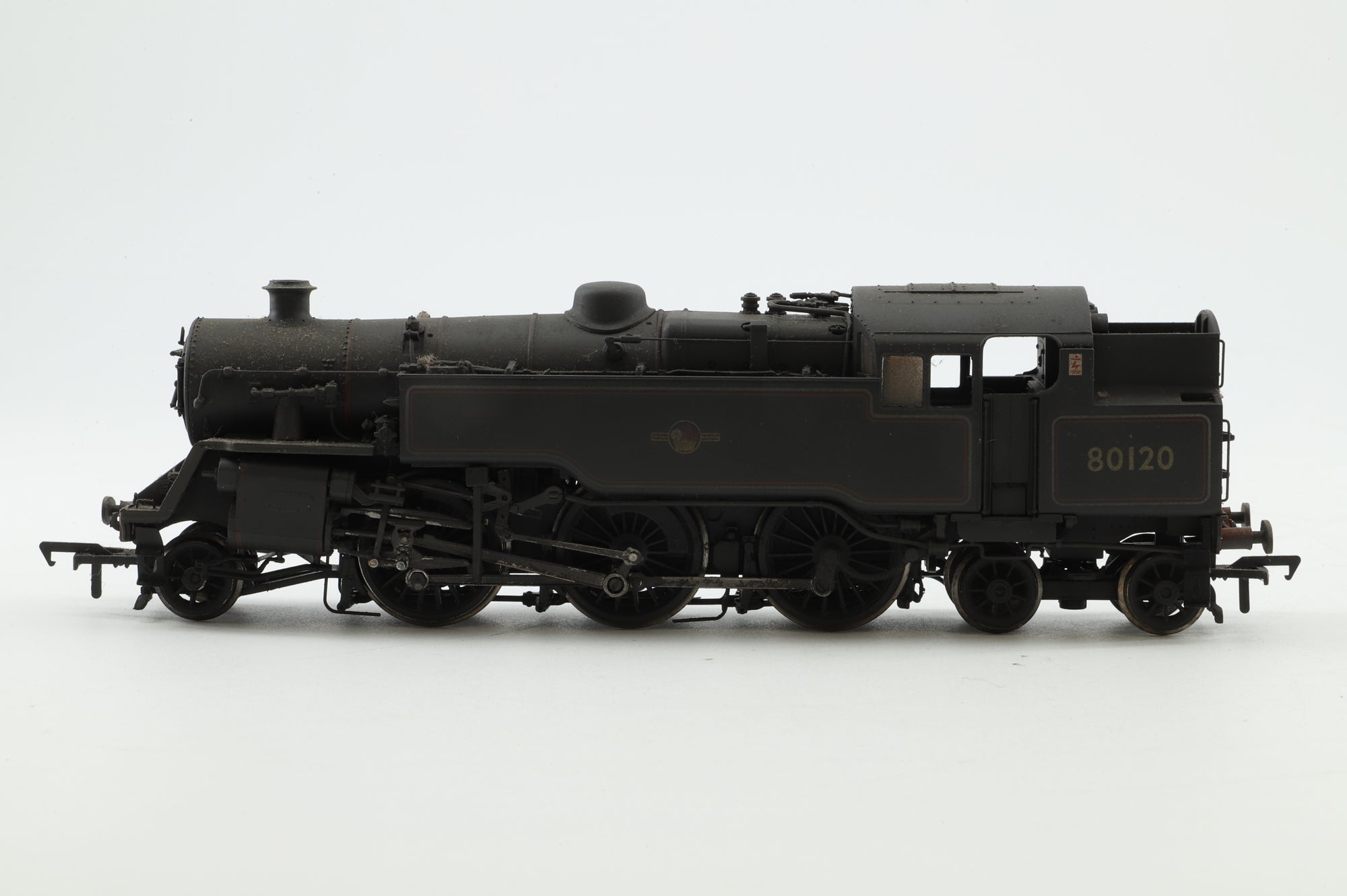 Bachmann OO 32-354A Class 4MT 80120 in Lined BR Black w/ Late Crests - Weathered