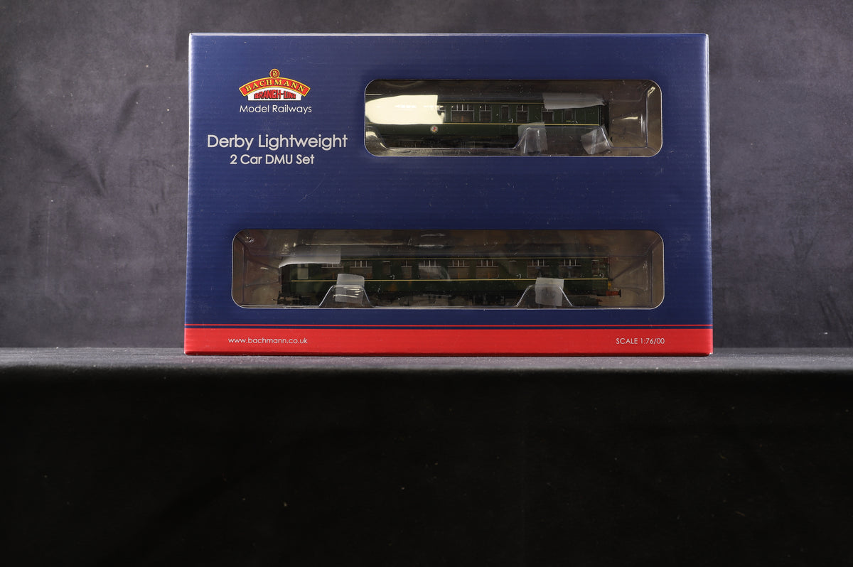 Bachmann OO 32-515A Derby Lightweight Two Car DMU BR Green w/Yellow Warning Panels