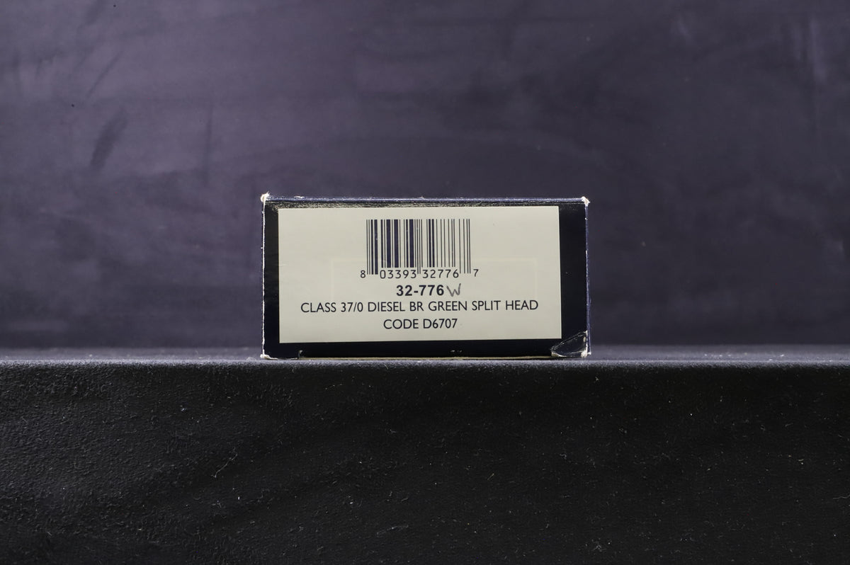 Bachmann OO 32-776 Class 37/0 Diesel &#39;D6707&#39; BR Green Split Headcode Weathered