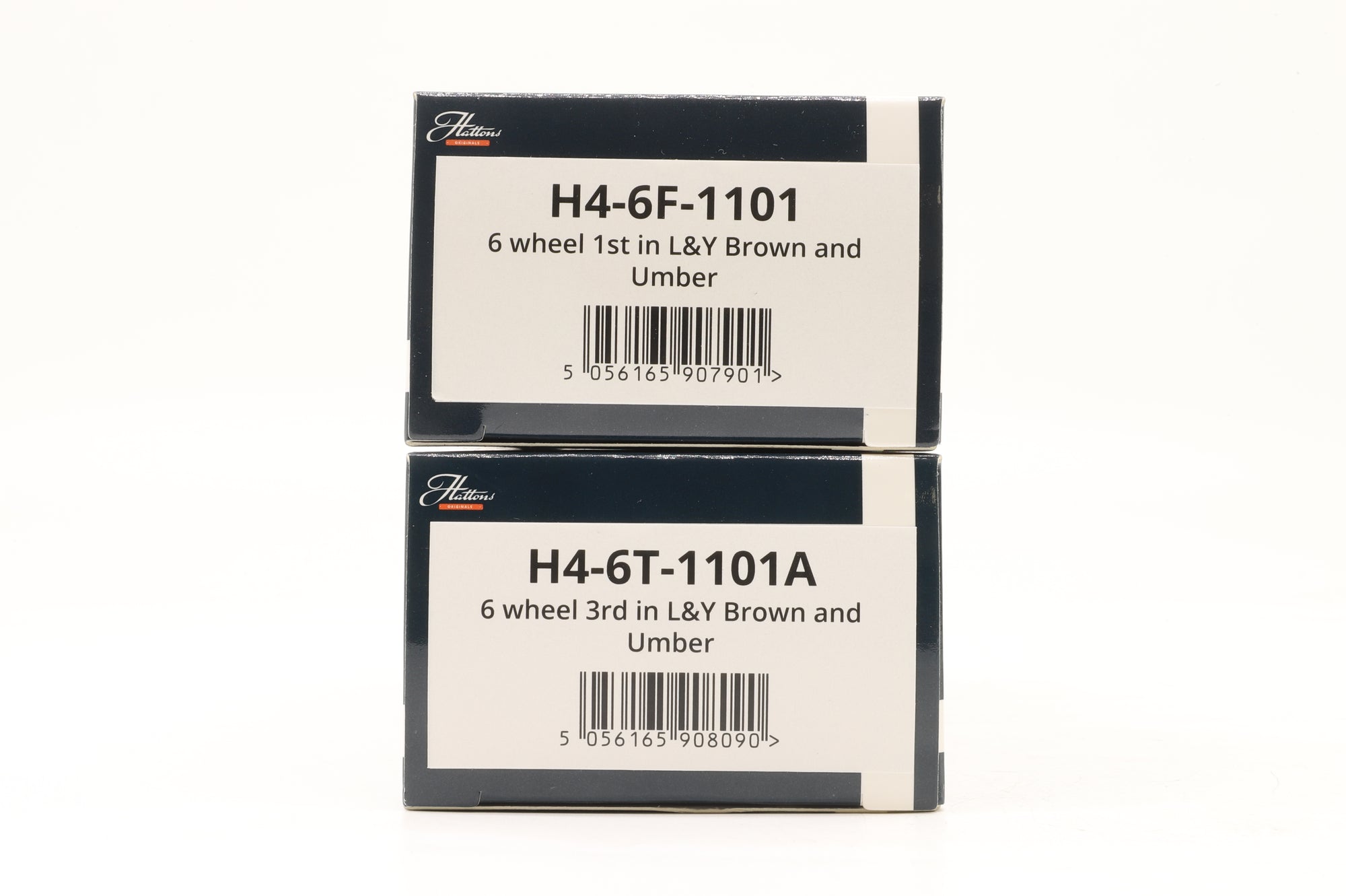 Hattons OO H4-6T-1101/1101A Rake of 2x 6-Wheel Genesis Coaches in L&Y Brown/Umber