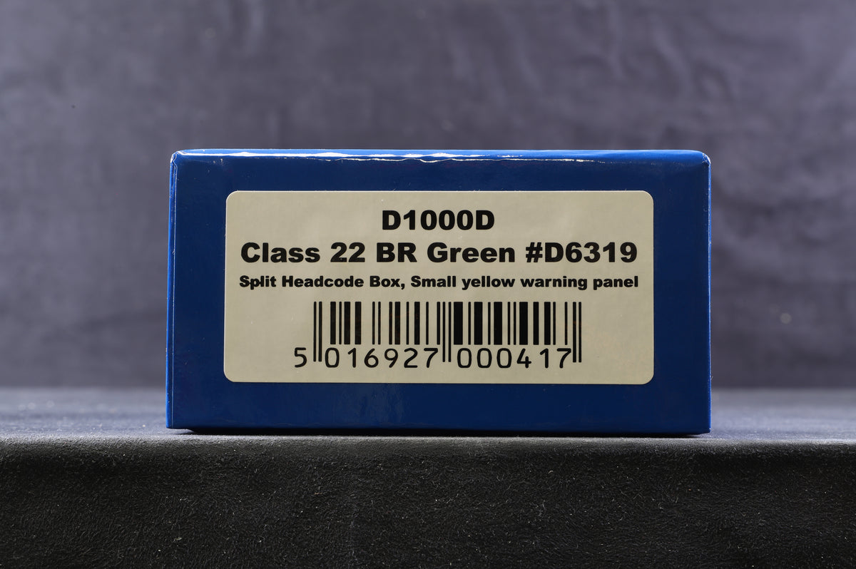 Dapol OO D1000D Cl.22 BR Green &#39;D6319&#39; Split Headcode Box, Small Yellow Warning Panel