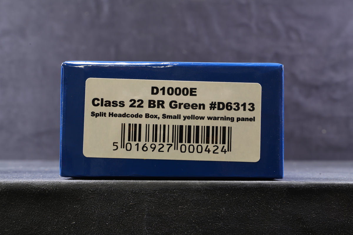 Dapol OO D1000E Cl.22 BR Green &#39;D6313&#39; Split Headcode Box, Small Yellow Warning Panel