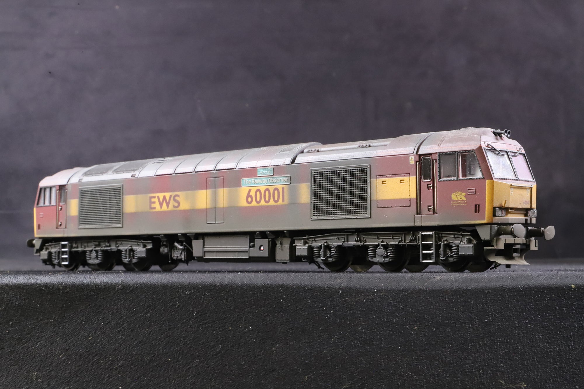 Hornby OO Class 60 60001 'The Railway Observer' in EWS Livery - DCC Sound & Weathered