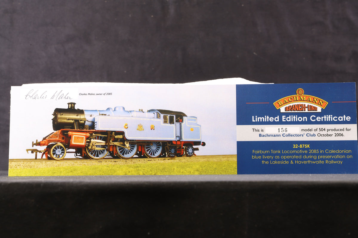 Bachmann OO 32-875K Fairburn Tank Caledonian Railway Livery, Preserved, Excl. Bachmann Collectors Club Ltd Ed 156/ 504