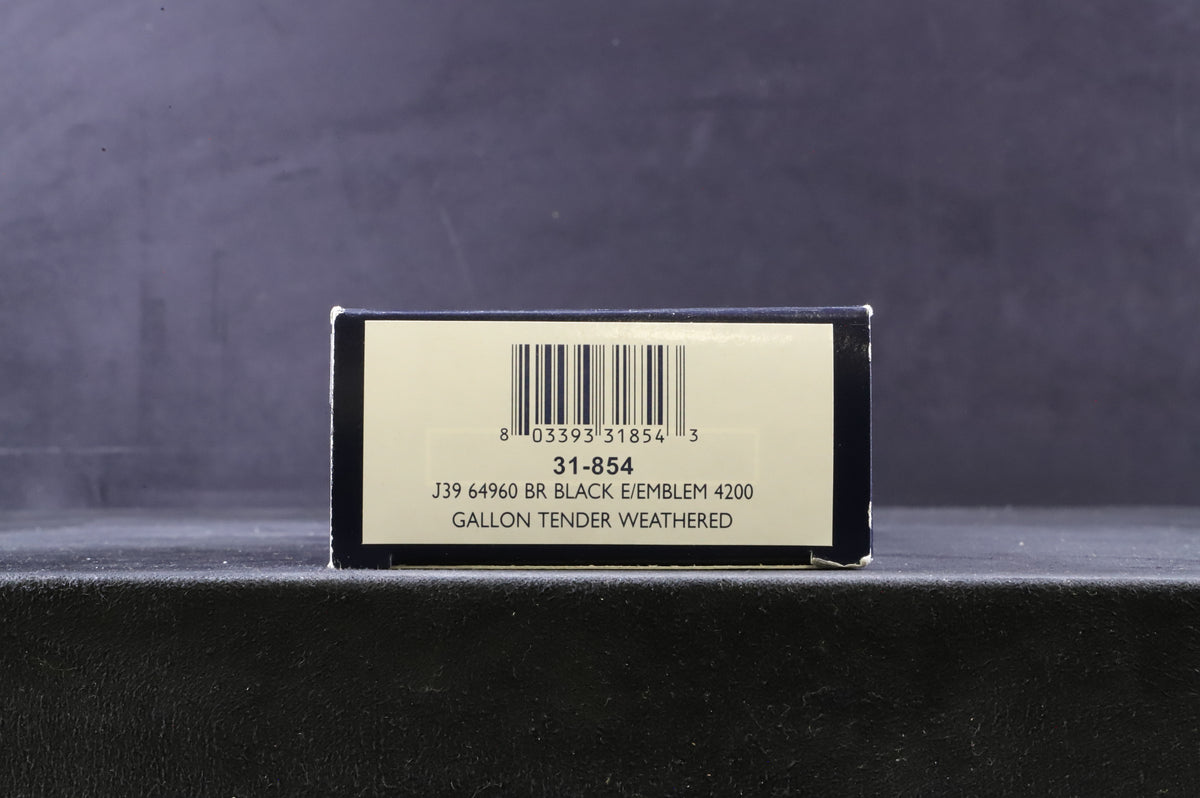 Bachmann OO 31-854 Class J39 &#39;64960&#39; BR Black E/C 4200 Gal Tender Weathered