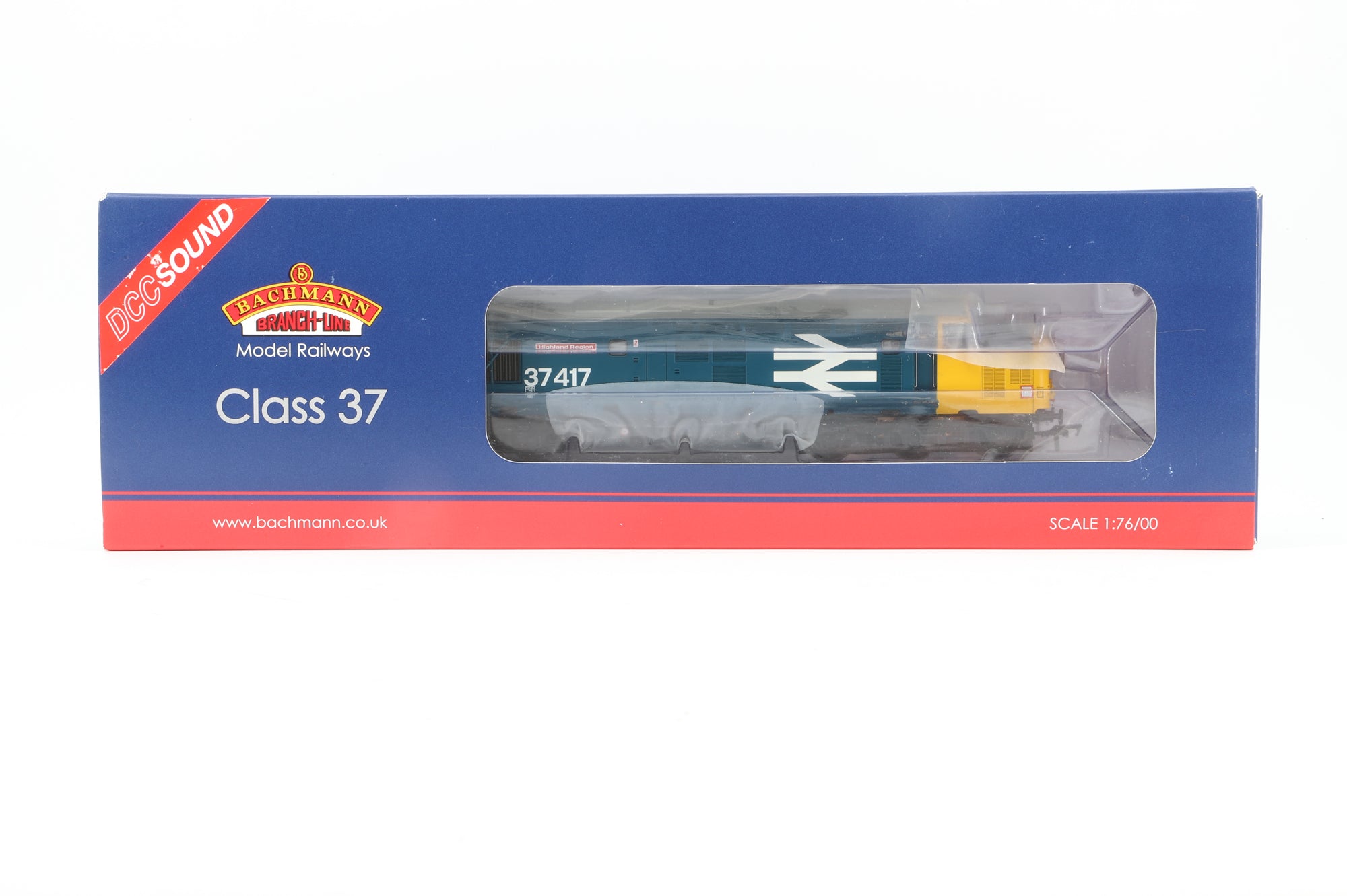 Bachmann OO 32-377DS Class 37 Diesel BR Blue Large Logo 'Highland Region' '37417', DCC Sound