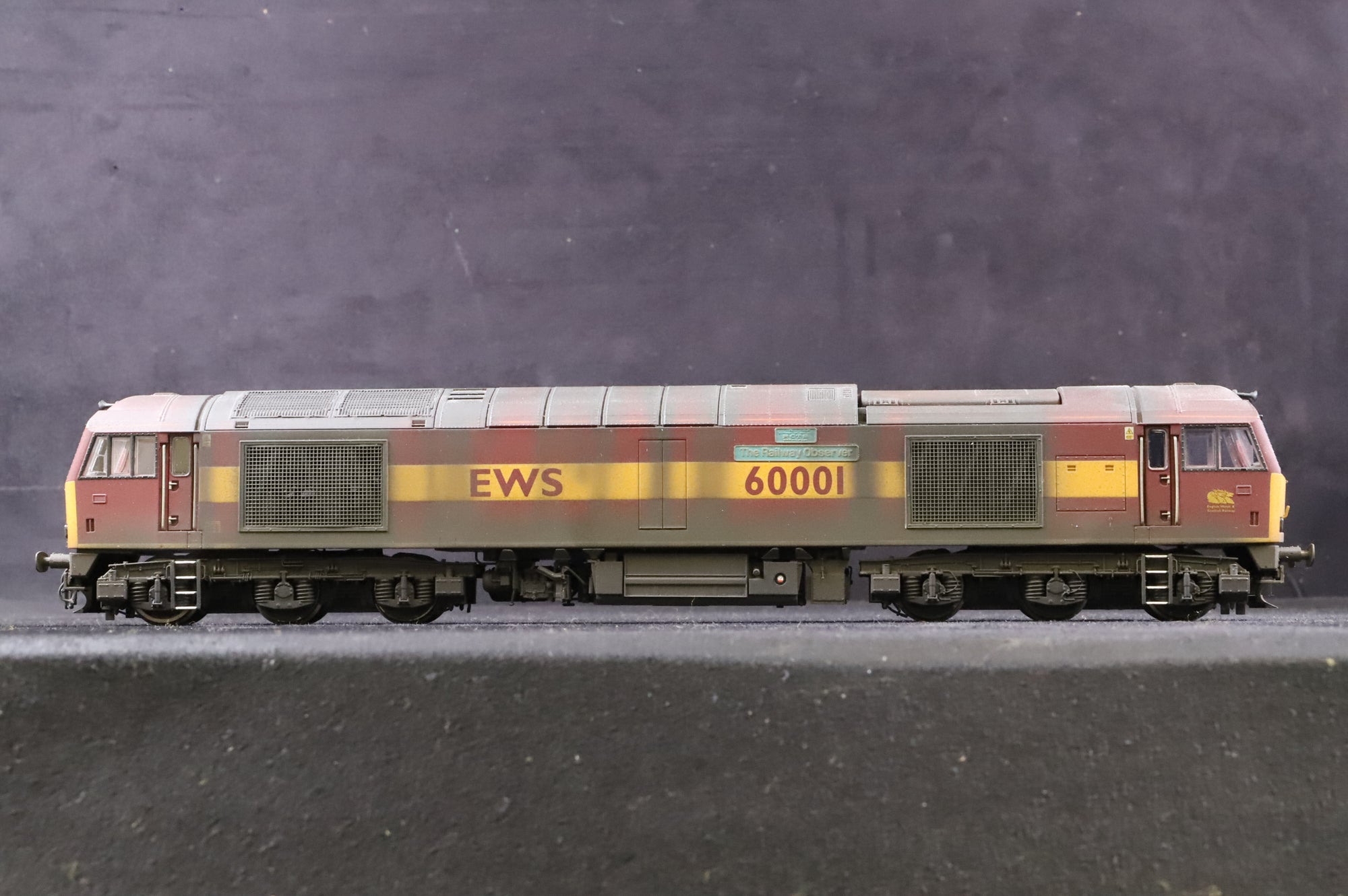 Hornby OO Class 60 60001 'The Railway Observer' in EWS Livery - DCC Sound & Weathered