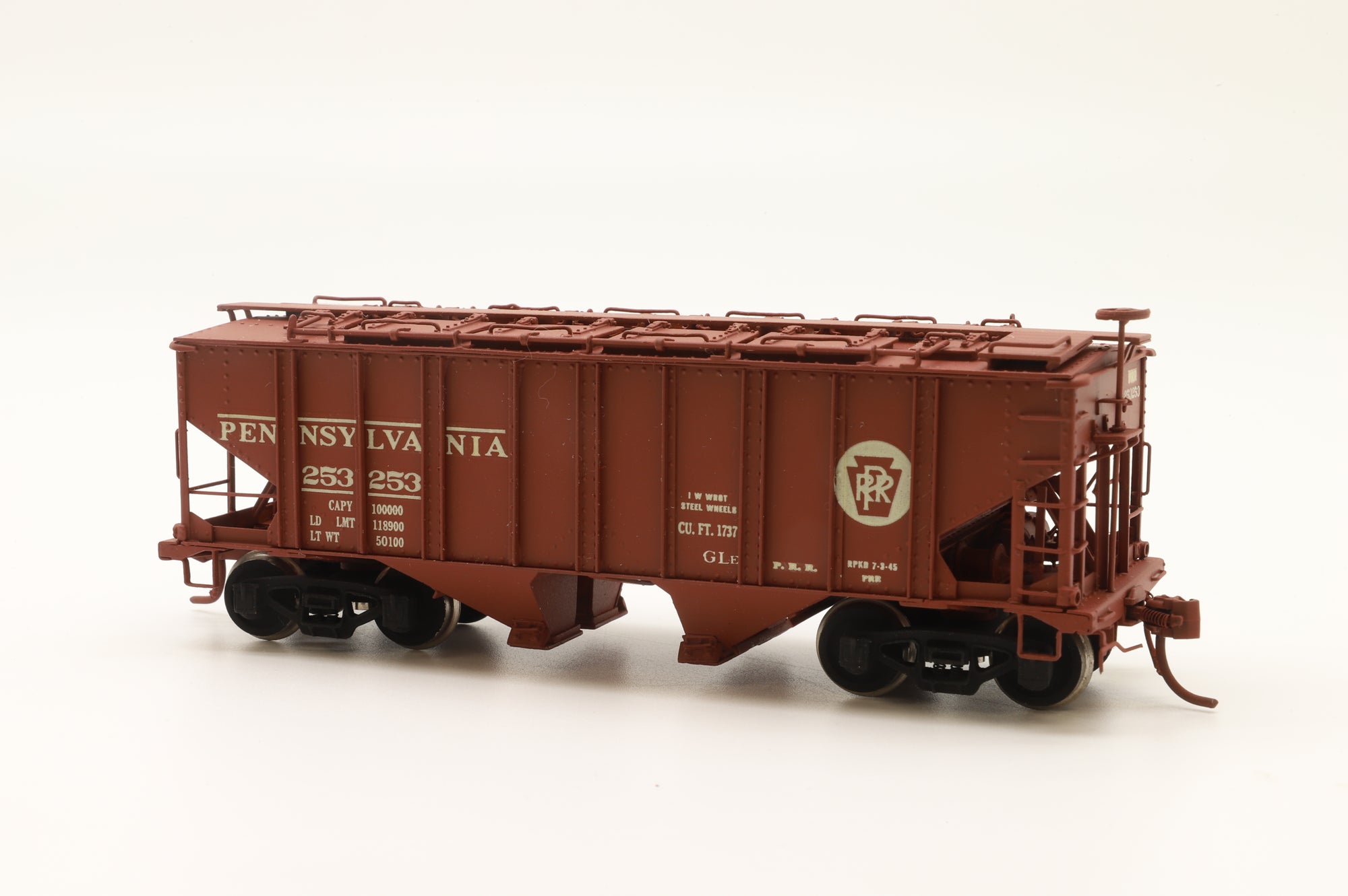 Railworks Ltd HO R-132 P GLe Cov. Hopper, Custom Painted Brass
