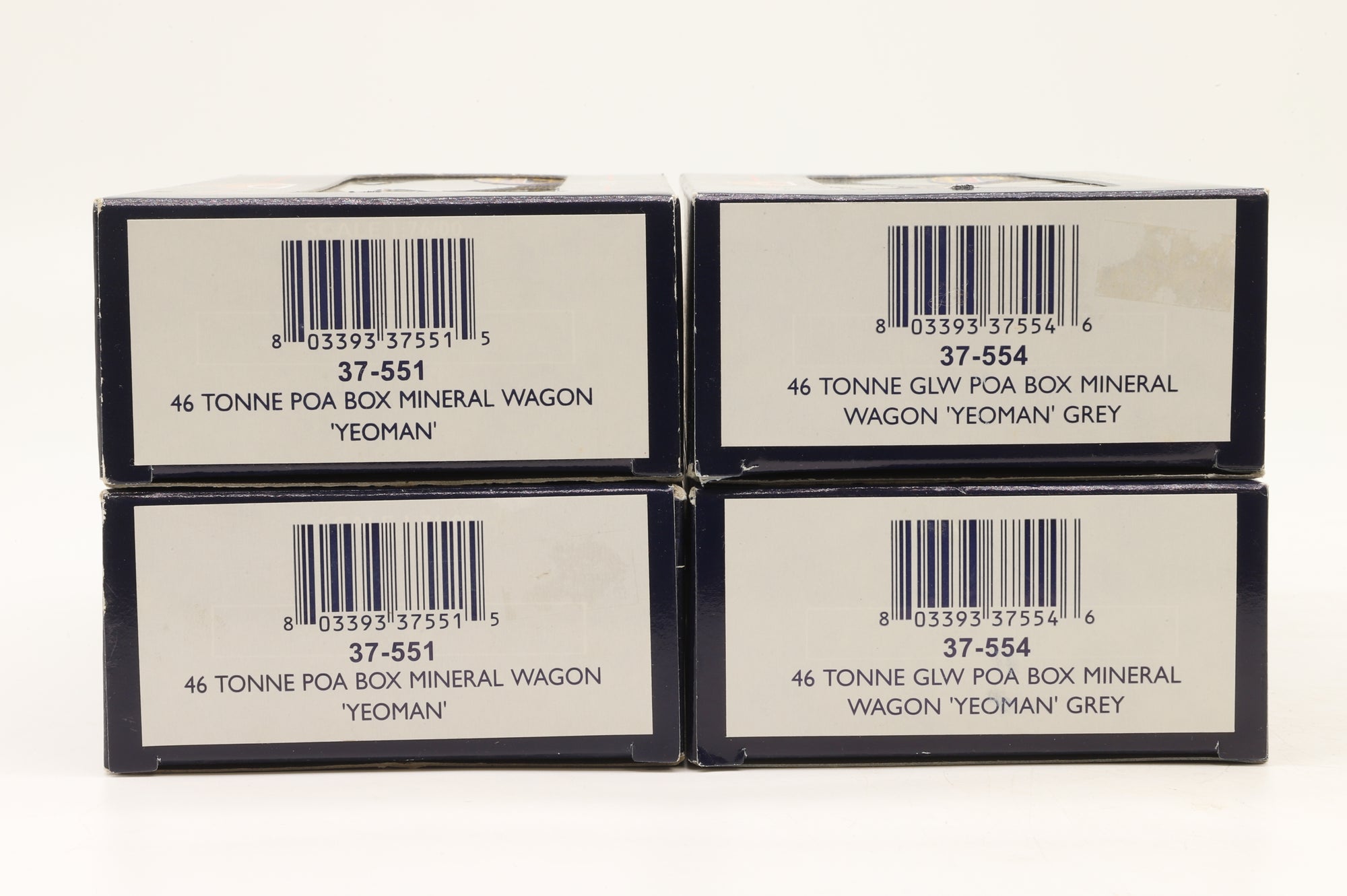 Bachmann OO Rake Of 4 46 Tonne Grey Yeoman Mineral Wagons Inc. 37-551 x2 & 37-554x2
