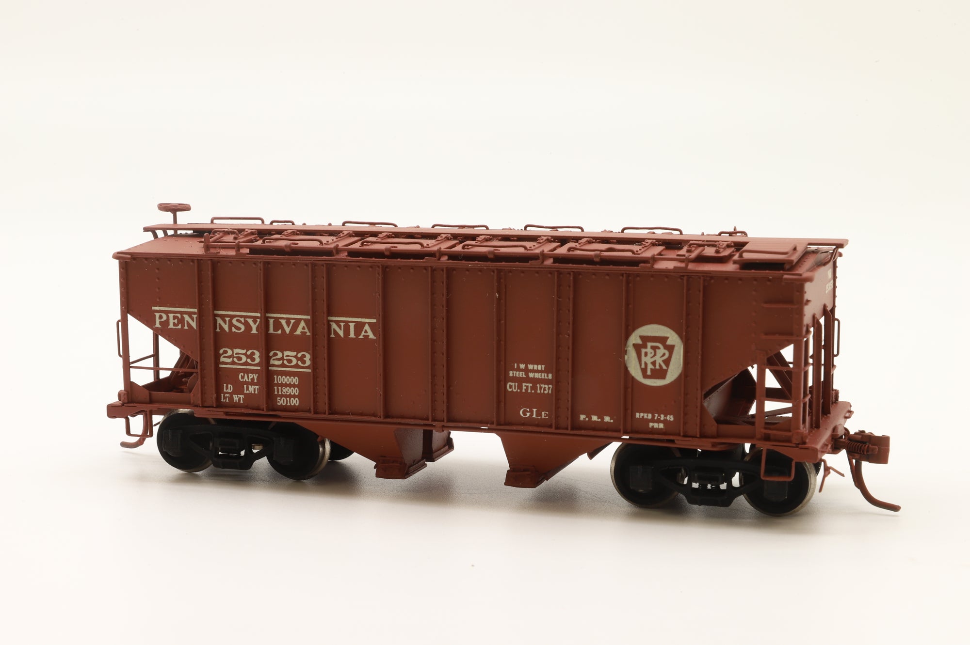 Railworks Ltd HO R-132 P GLe Cov. Hopper, Custom Painted Brass