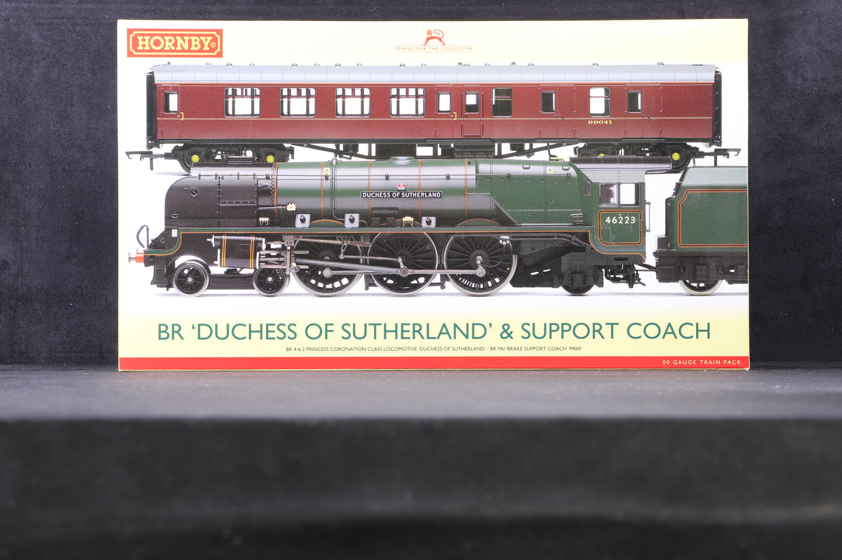 Hornby OO R3221 Duchess Class &#39;Duchess Of Sutherland&#39; &#39;46223&#39; &amp; Support Coach Pack