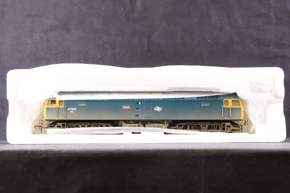 Bachmann OO 32-800Y Class 47/0 Diesel Locomotive BR Blue 47560 &#39;Tamar&#39; Weathered, Excl. Cheltenham Model Centre