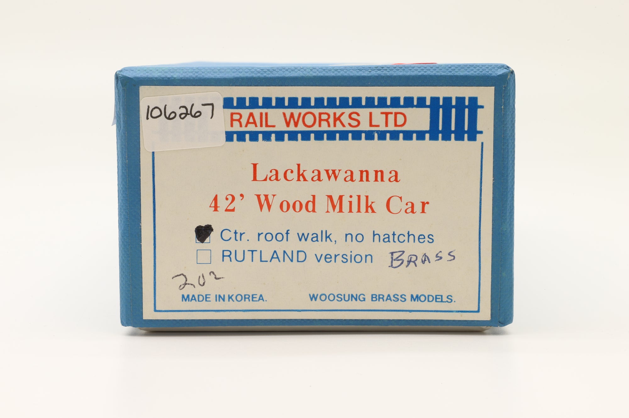Rail Works Limited HO Brass Lackawanna 42' Wood Milk Car w/ Car, Roof Walk, & No Hatches - Unpainted