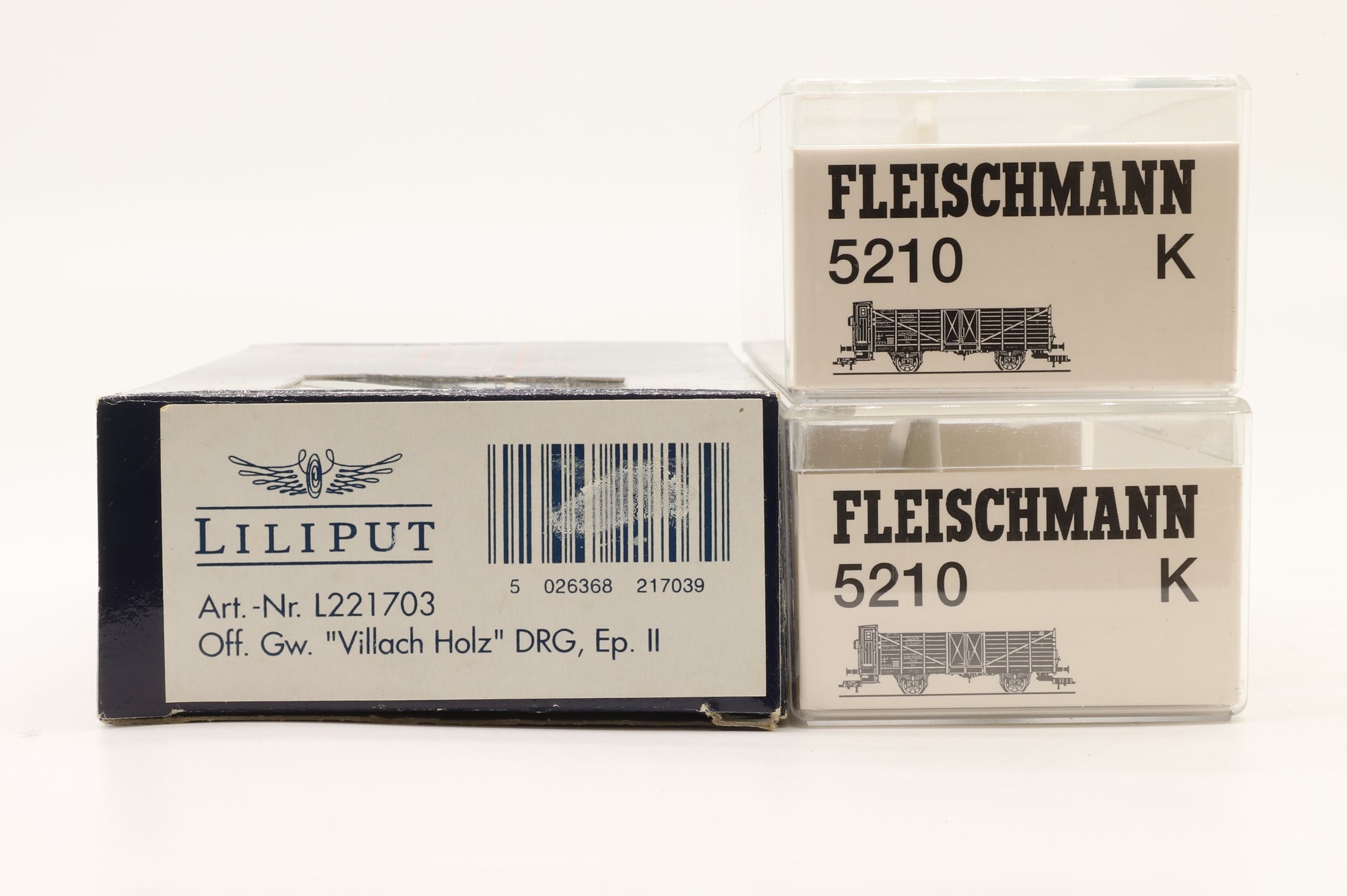 Fleischmann/Liliput HO Rake of 3x DRG 'Villach Holz' Wagons