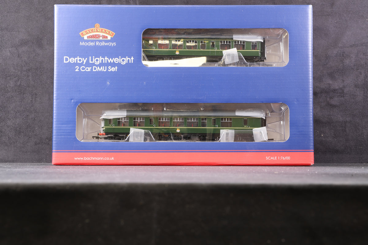 Bachmann OO 32-515 Derby Lightweight Two Car DMU BR Green w/ Yellow Warning Panel