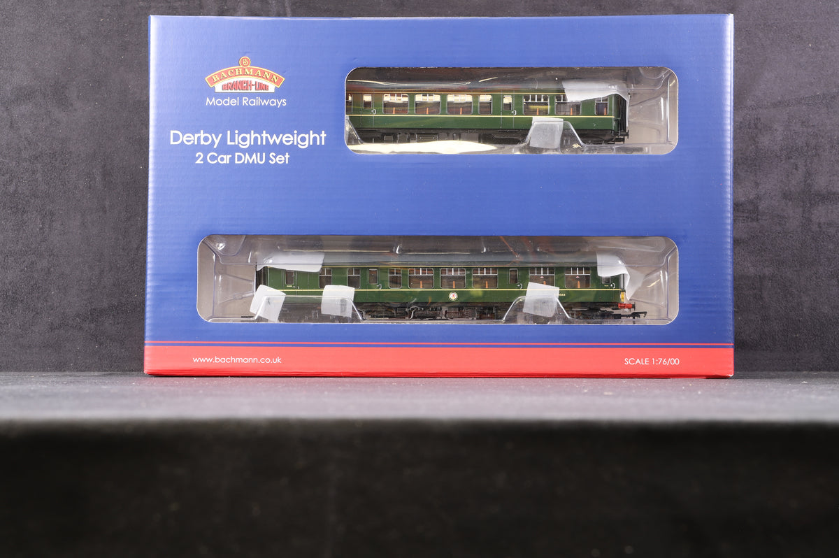 Bachmann OO 32-516 Derby Lightweight Two Car DMU BR Green w/ Speed Whiskers