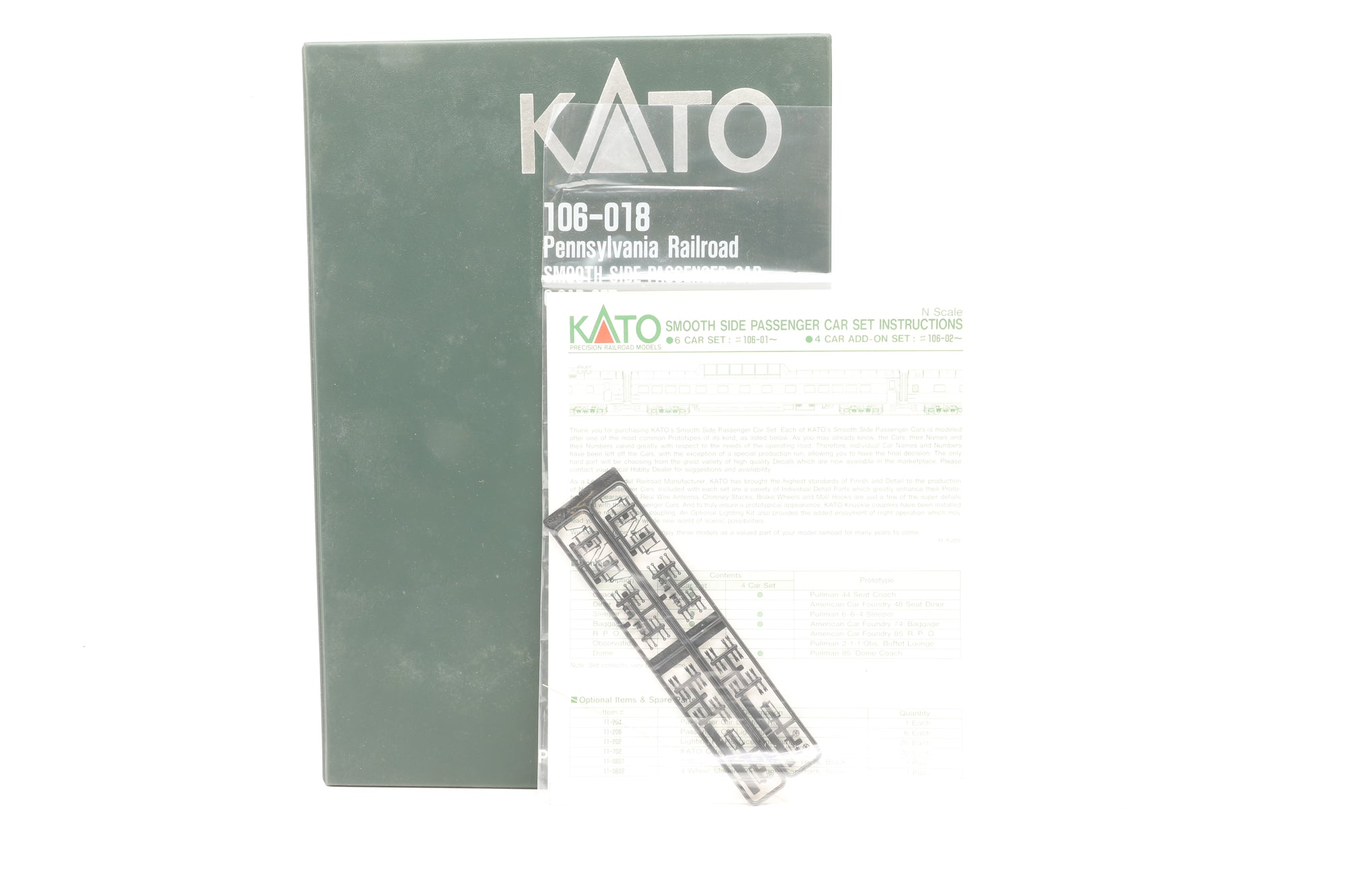 Kato N 106-018 6-Pack of PRR Smooth Side Passenger Cars