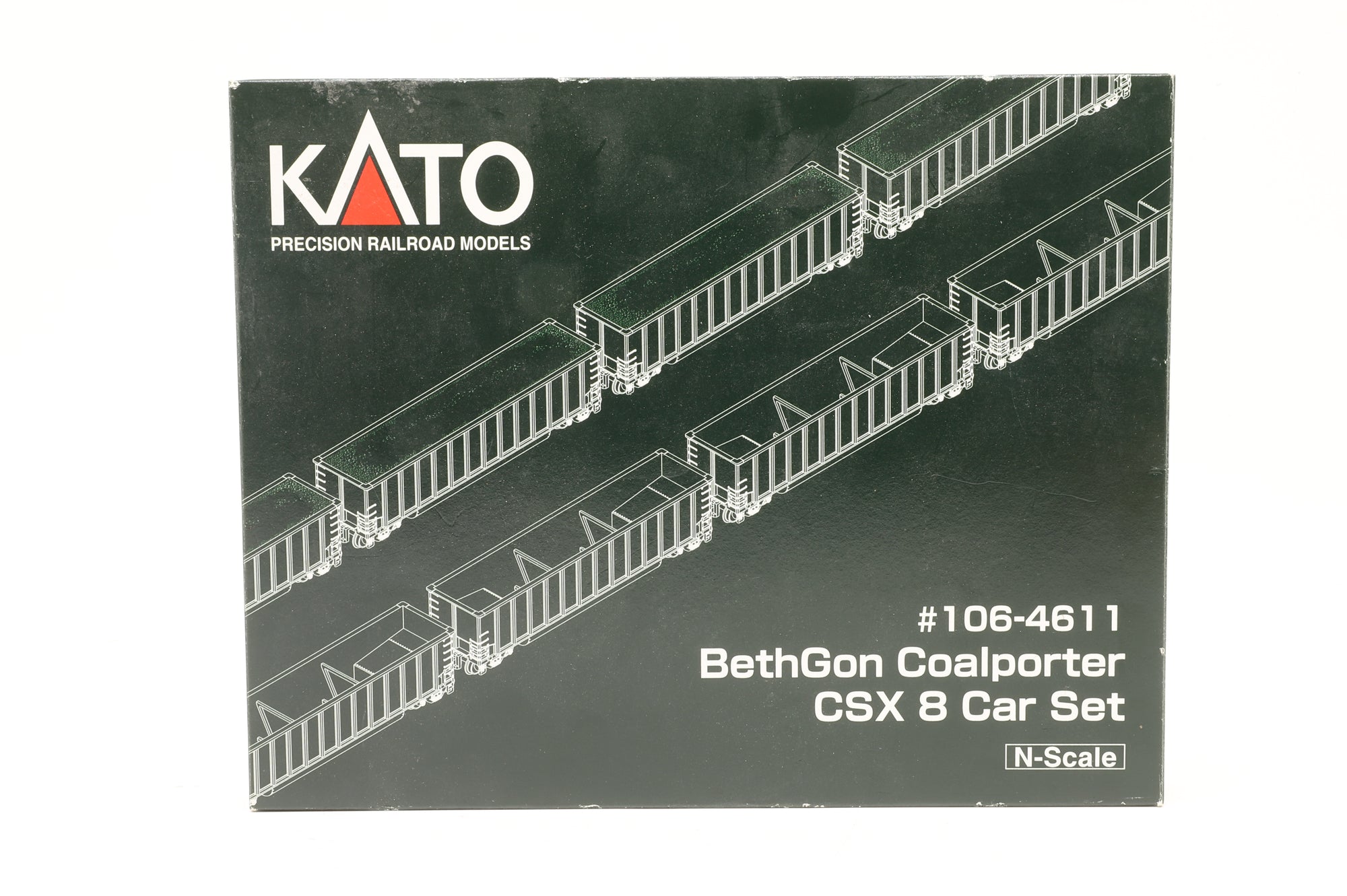 Kato N 106-4611 8-Pack of CSX BethGon Coalporter Wagons