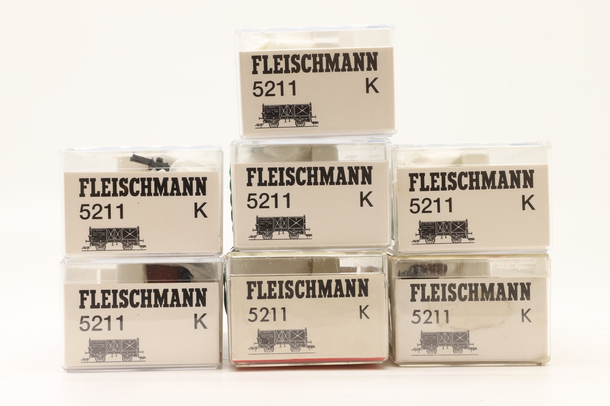 Fleischmann HO 5211K x7 Rake of 7 DRG Open Goods Wagons w/ Coal Loads