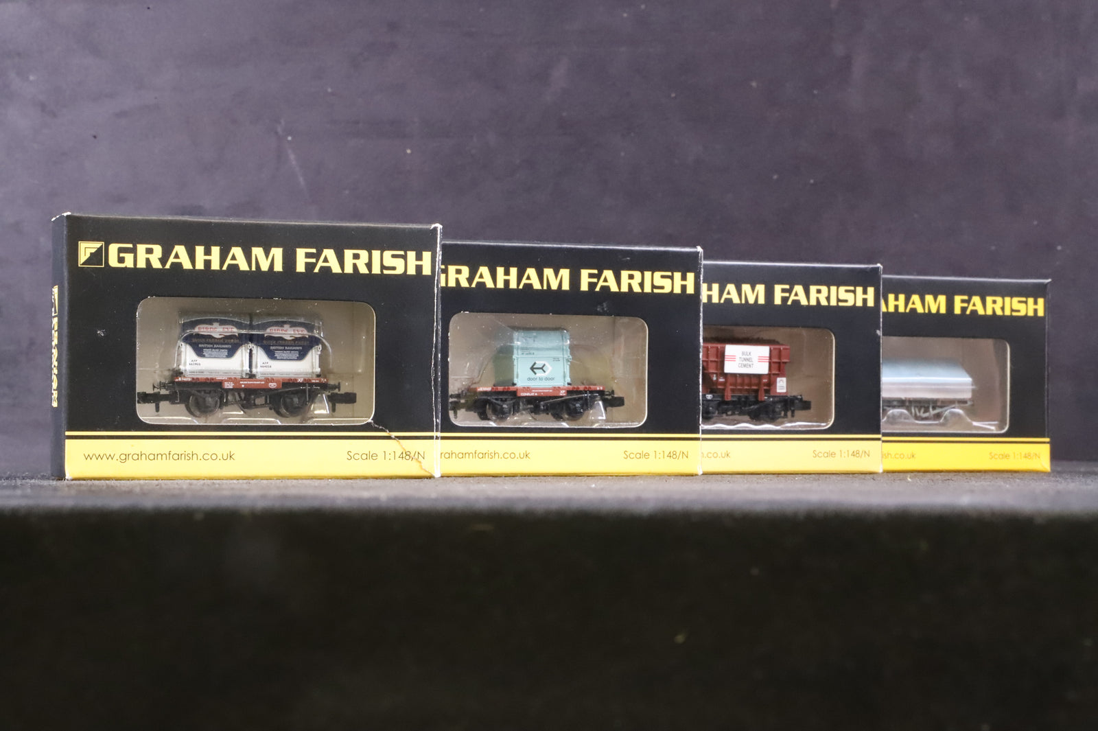 Graham Farish N Gauge Rake of 4 Assorted 1950s/60s Freight Wagons