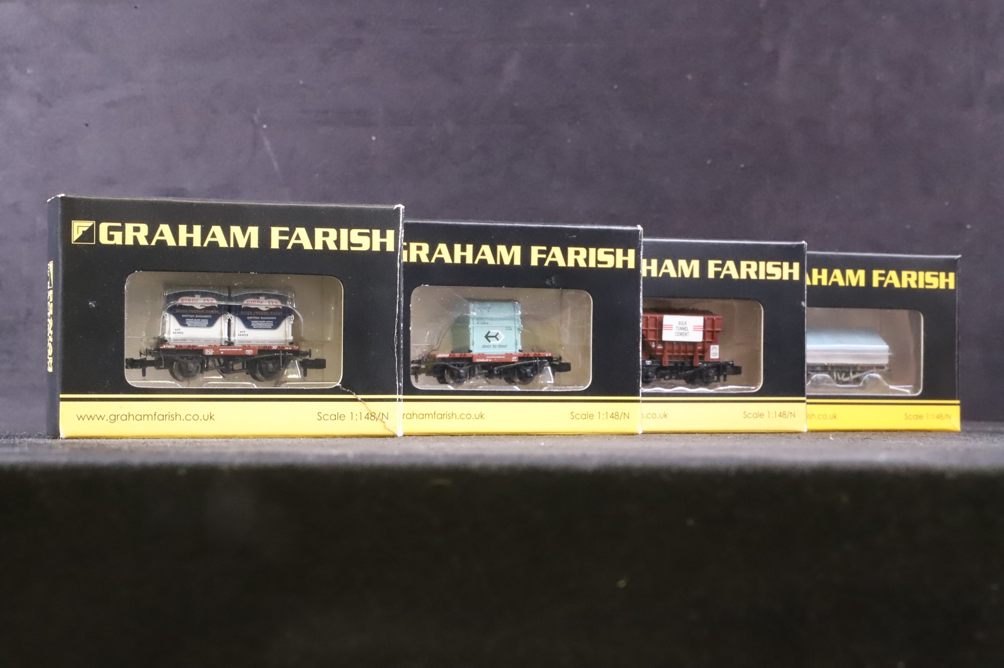 Graham Farish N Gauge Rake of 4 Assorted 1950s/60s Freight Wagons