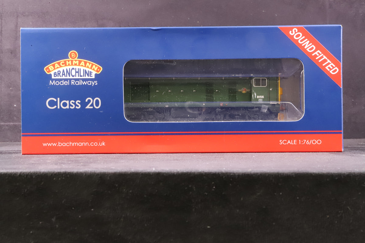 Bachmann OO 35-360SF Class 20 8156 in BR Green w/ Full Yellow Ends - Weathered