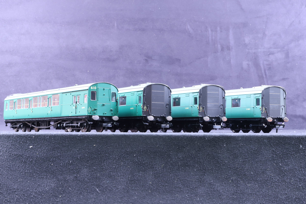 Hornby OO Rake Of 4 SR Green Push &amp; Pull Coaches