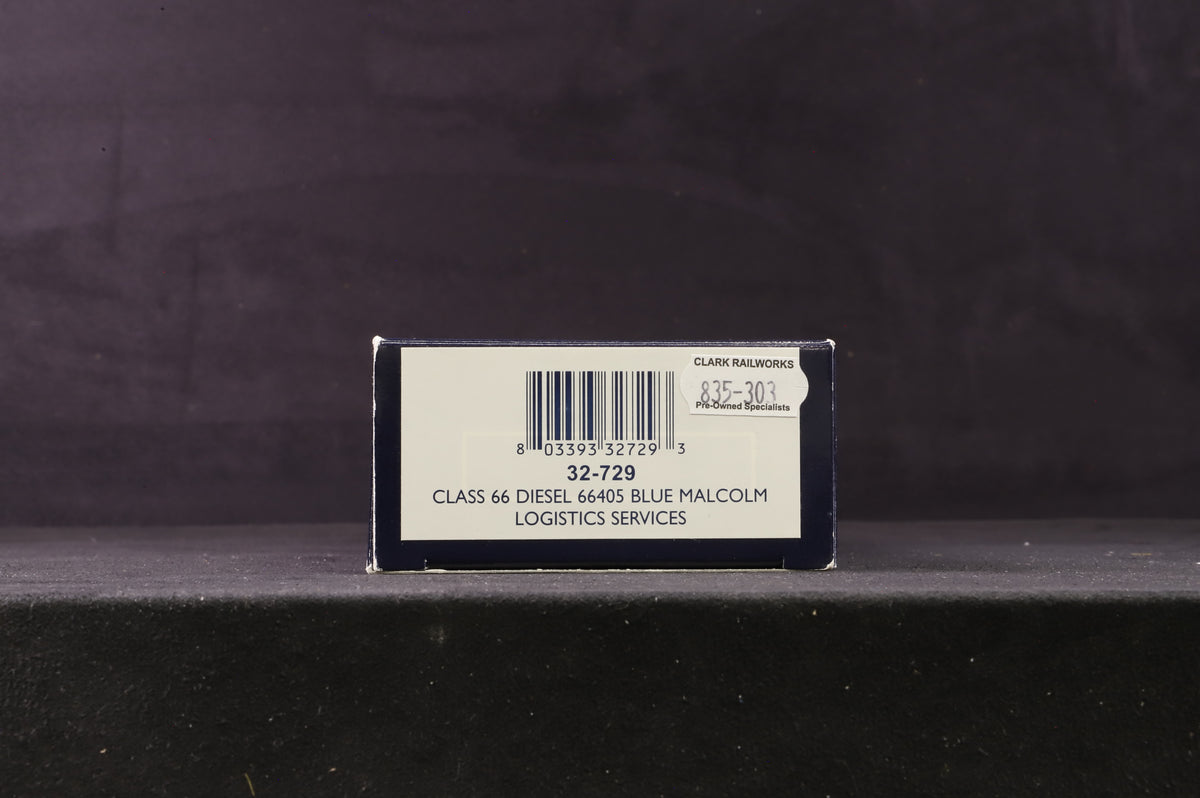 Bachmann OO 32-729 Class 66 66405 in Malcolm Logistics Livery