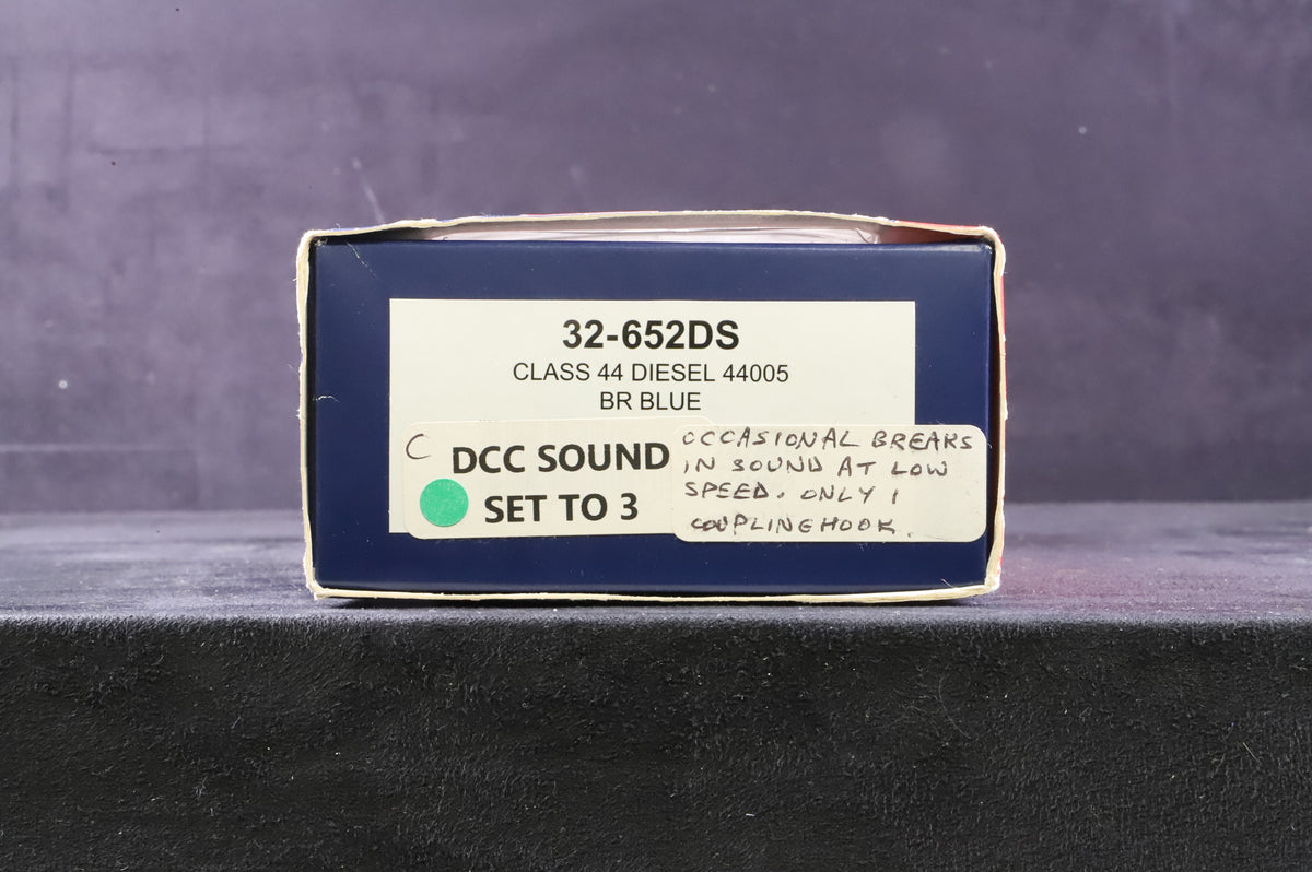 Bachmann OO 32-652DS Class 44 44005 in BR Blue - DCC Sound