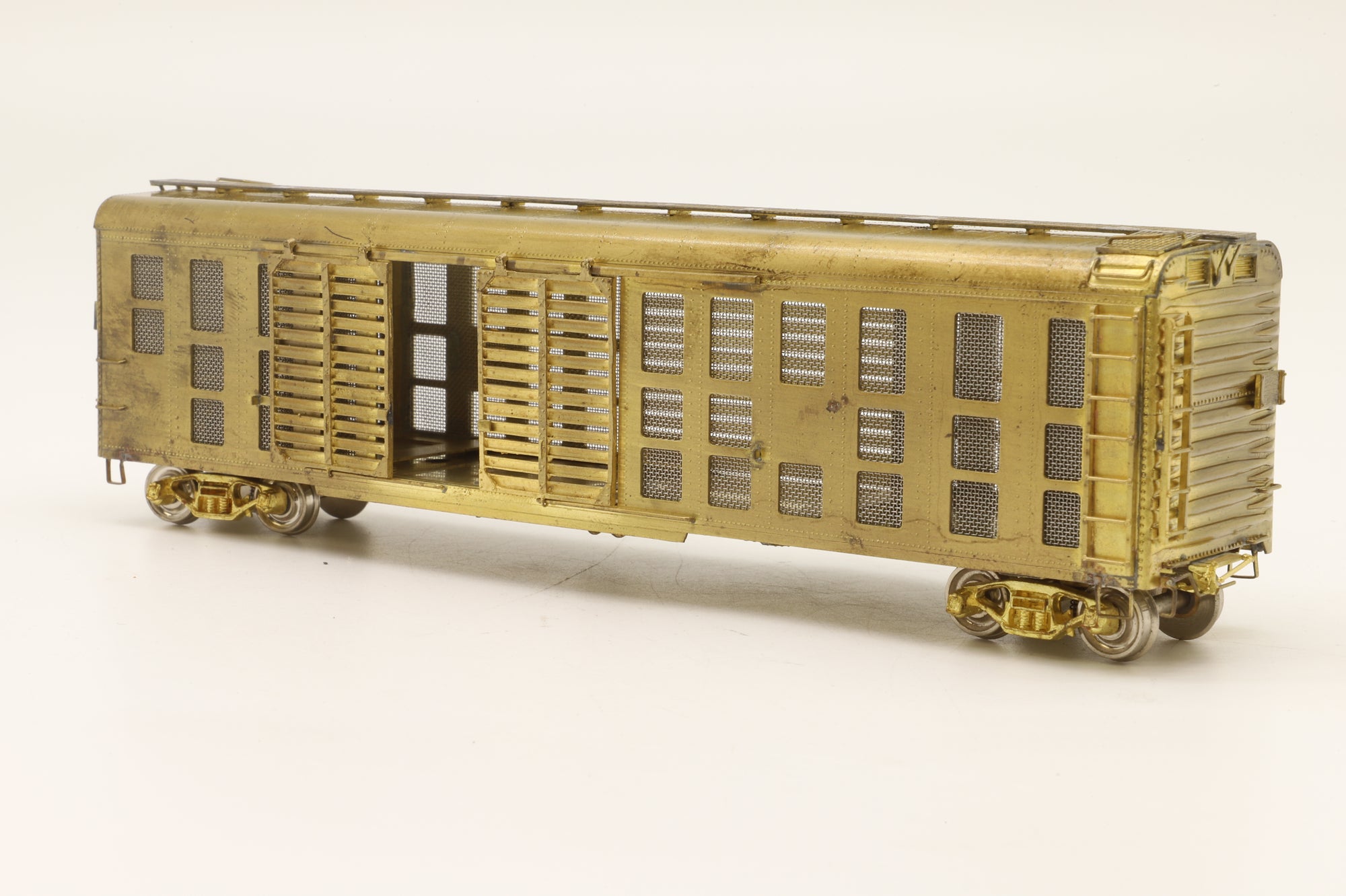 Railworks LTD HO Brass K-9A 50' PRR Round Roof Stock Car Unpainted