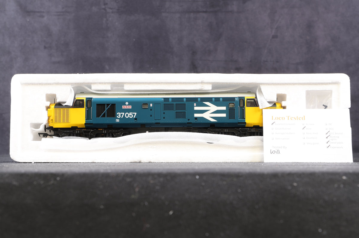 Bachmann OO 32-781DS Class 37/0 &#39;37057&#39; Diesel &#39;Viking&#39; BR Blue Large Logo Corner Indicators, DCC Sound