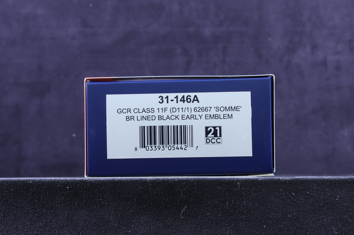 Bachmann OO 31-146A GCR 11F 62667 &#39;Somme&#39; in BR Lined Back w/ Early Crests