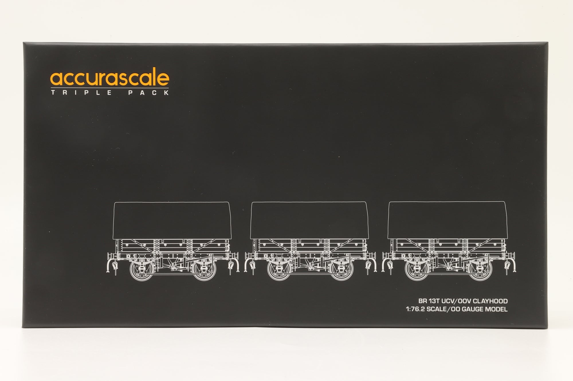 Accurascale OO ACC3087 Triple Pack(I) of 13T UCV Clayhood Wagons in BR Bauxite/Mixed Blue