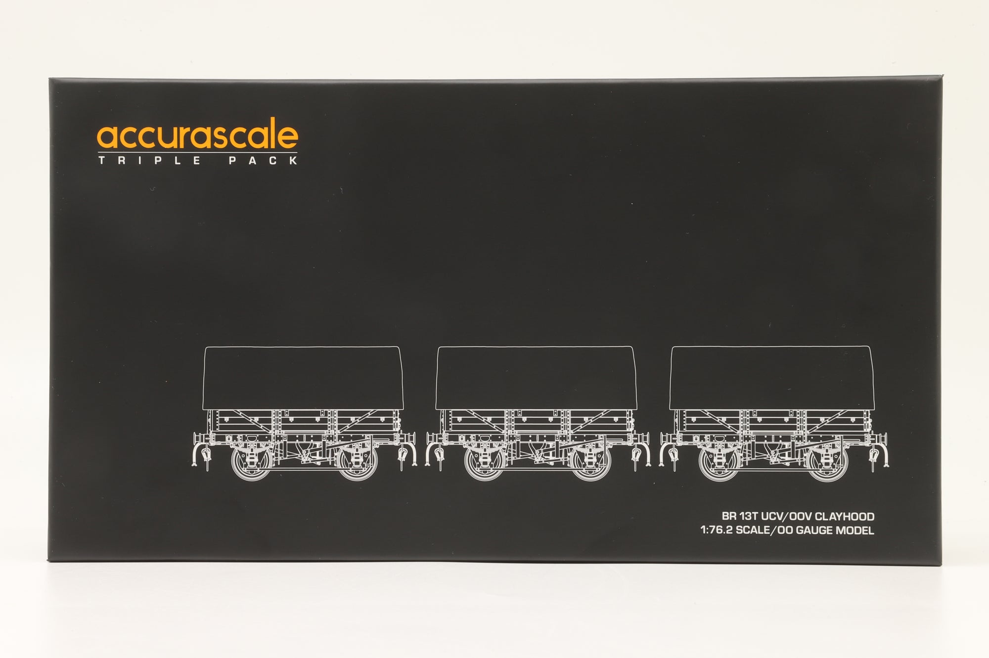 Accurascale OO ACC3088 Triple Pack(J) of 13T OOV Clayhood Wagons in BR Bauxite/Mixed Blue