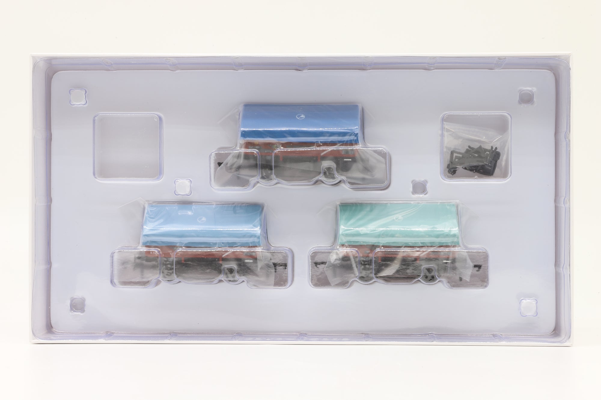 Accurascale OO ACC3088 Triple Pack(J) of 13T OOV Clayhood Wagons in BR Bauxite/Mixed Blue