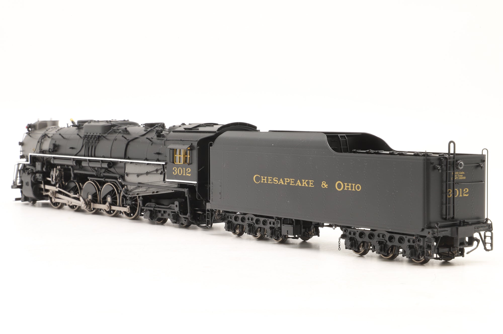 Preision Scale Co. HO Brass 17018-1 C&O 2-10-4 T-1 '3012' Steam Locomotive Factory Painted