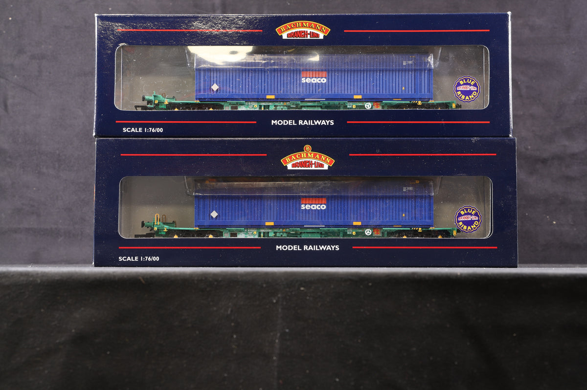 Bachmann OO 37-302 Pair Of Intermodal Bogie Wagon With 45ft Swap Body Containers Ge Seaco