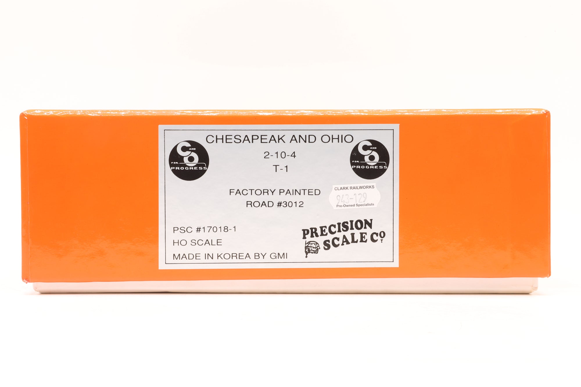 Preision Scale Co. HO Brass 17018-1 C&O 2-10-4 T-1 '3012' Steam Locomotive Factory Painted