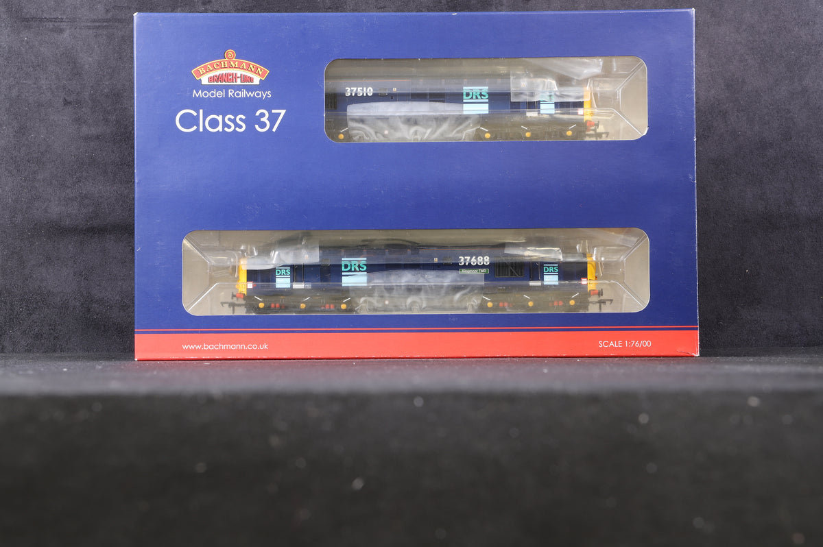 Bachmann OO 32-381U Pack Of 2 Class 37/5 &#39;37510&#39; &amp; &#39;37688&#39; &#39;Kingmoor TMD&#39; DRS Excl. Rail Express