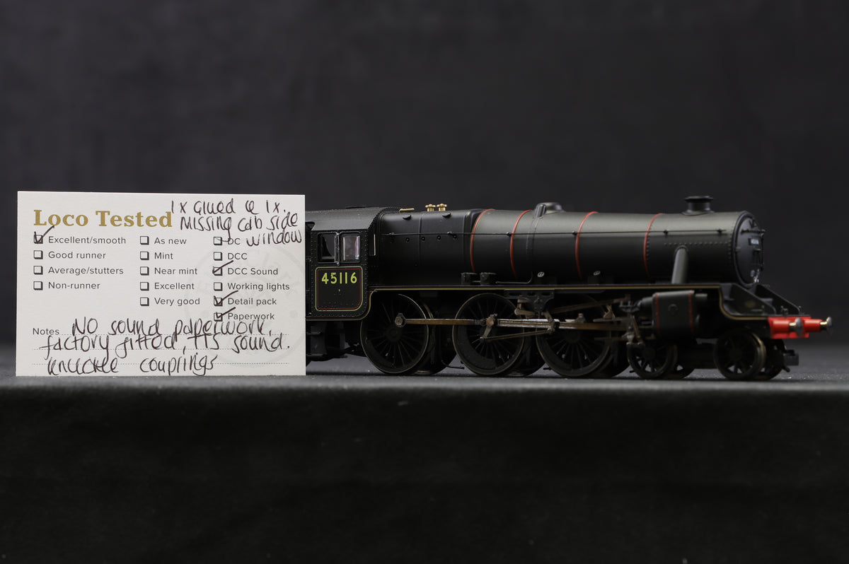 Hornby OO R3385TTS BR (Early) Black 5 Class &#39;45116&#39; With TTS Sound