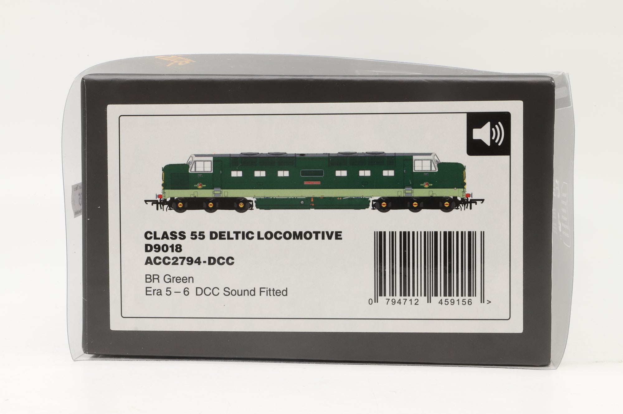 Accurascale OO ACC2794 Class 55 Deltic D9018 in BR Two-Tone Green - DCC Sound