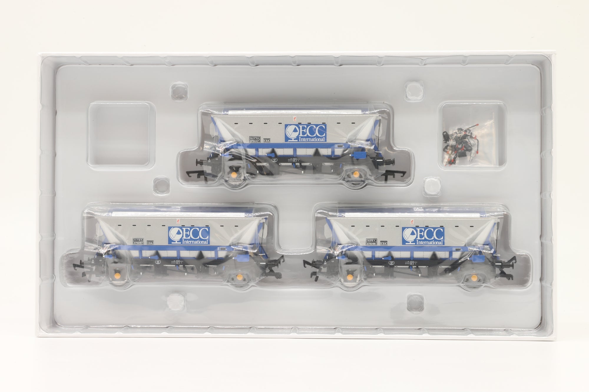 Accurascale OO ACC2521 Triple Pack(A) of CDA Hoppers in ECC Blue Livery