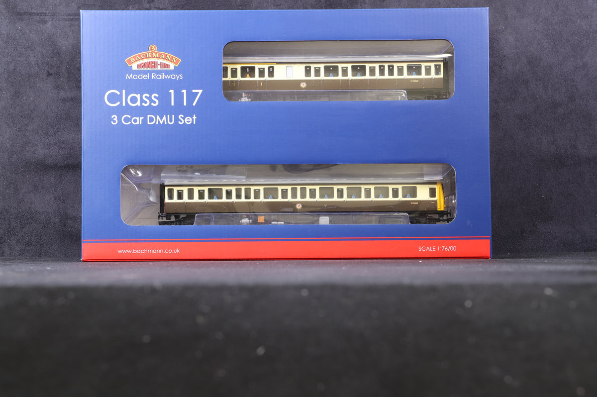 Bachmann OO 35-500Z Class 117 3 Car DMU GWR 150 Chocolate &amp; Cream Excl. Kernow MRC