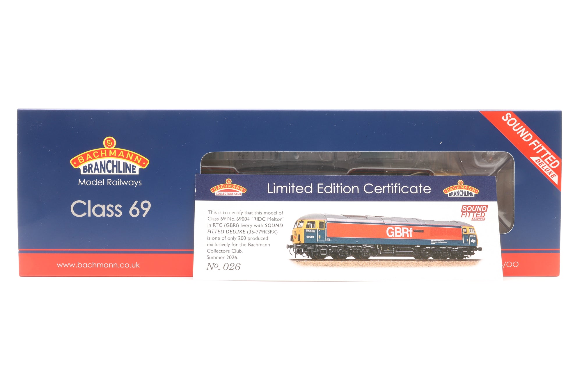 Bachmann OO 35-779KSFX Class 69 69004 'RIDC Melton' in RBRF BR RTC (Retro Livery) – DCC Sound