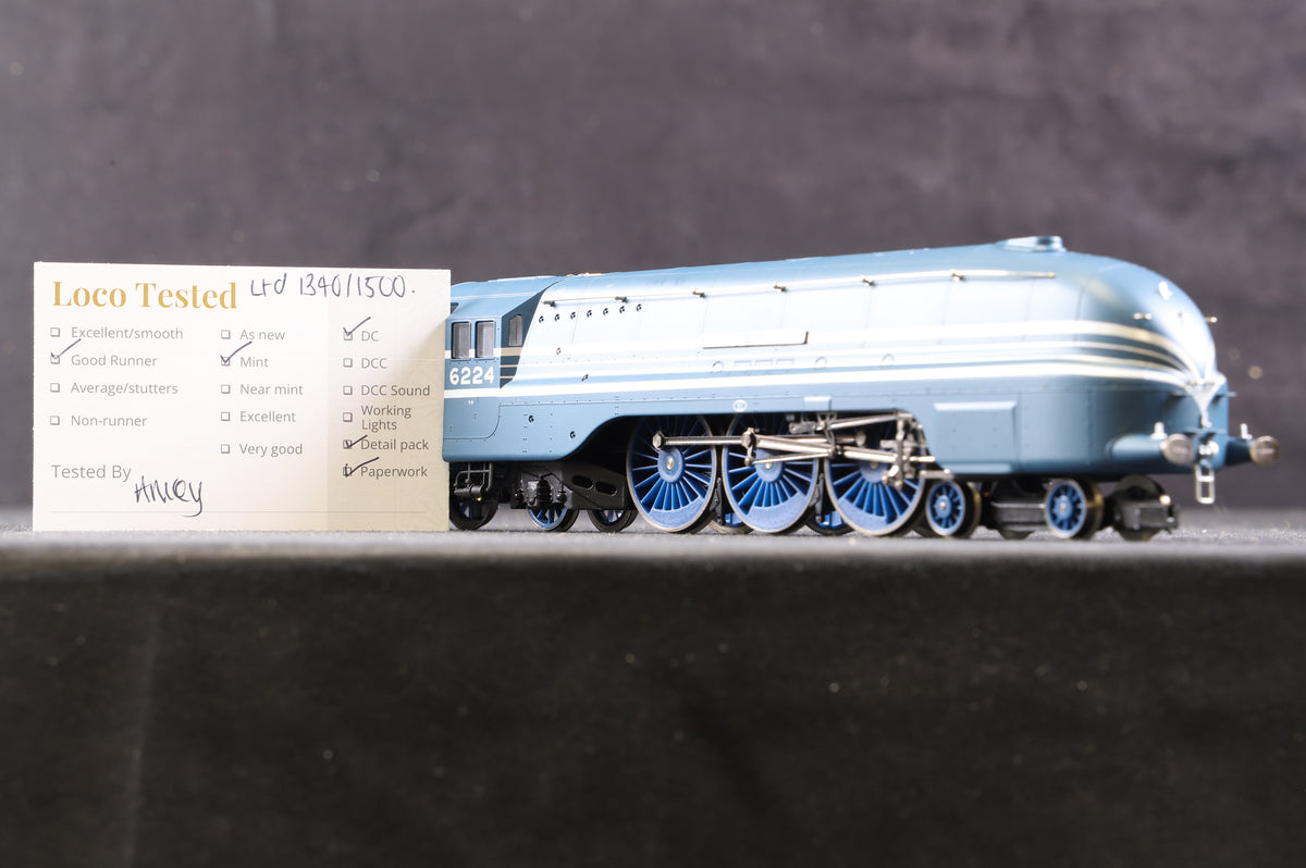 Hornby OO Class Coronation 4-6-2 &#39;Princess Alexandra&#39; &#39;6224&#39; LMS Blue Streamlined Ltd Ed 1340/ 1500 Split From Set