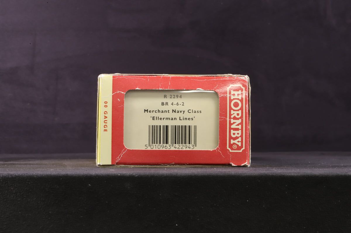 Hornby OO R2294 Merchant Navy Class 35029 &#39;Ellerman Lines&#39; in Lined BR Green w/ Late Crests