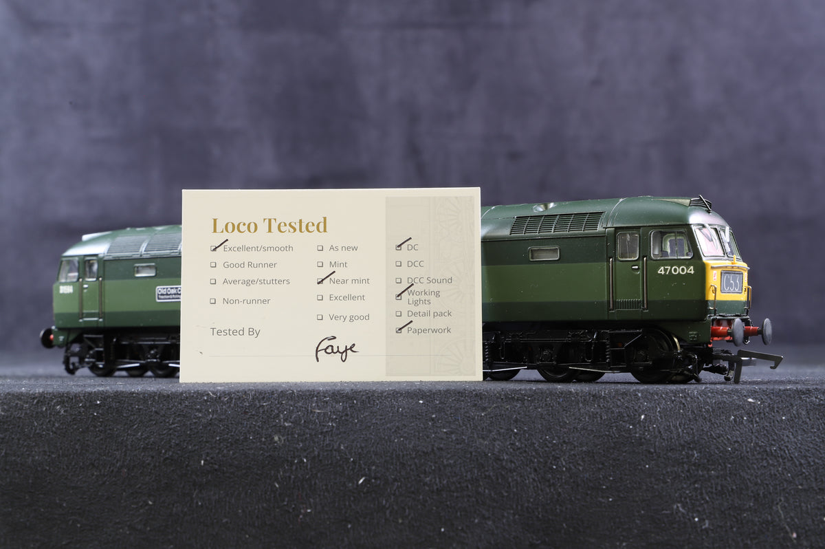 Bachmann OO Class 47 &#39;47004&#39; BR Green L/C Renamed &amp; Renumbered