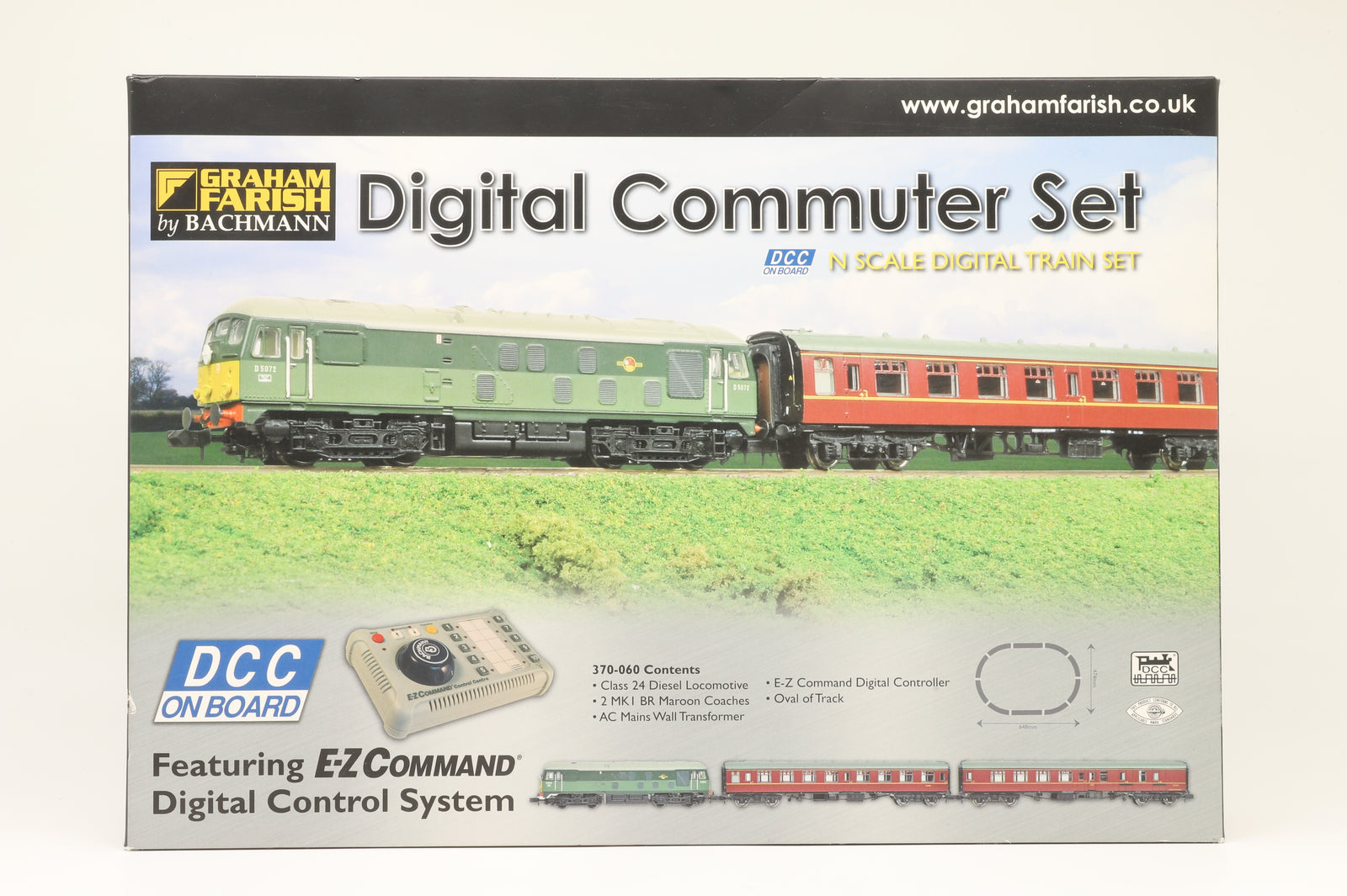 Graham Farish N Gauge 370-060 Digital Commuter Set, Incl. Class 24 & 2x Mk1s